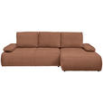 ECKSOFA  in Webstoff Dunkelorange  - Dunkelorange/Schwarz, KONVENTIONELL, Kunststoff/Textil (282/162cm) - Carryhome