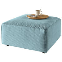 HOCKER Cord Hellblau  - Schwarz/Hellblau, Design, Kunststoff/Textil (80/42/80cm) - Pure Home Lifestyle