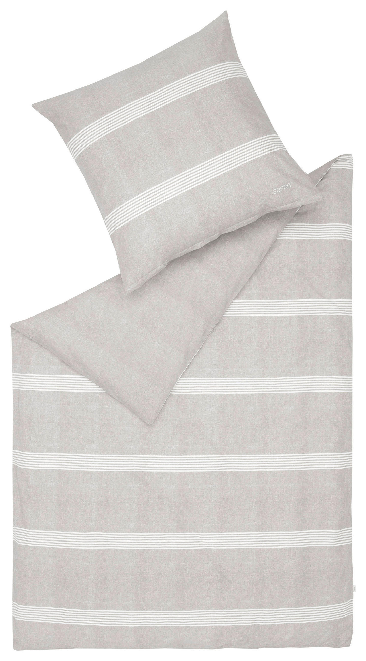 Esprit Wendebettwäsche E-Cady Beige, Hellgrau, Natur, Grau 200x200 cm