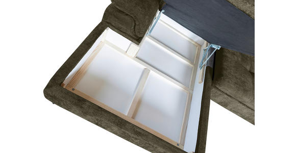 WOHNLANDSCHAFT  in Struktur Olivgrün  - Schwarz/Olivgrün, KONVENTIONELL, Textil/Metall (188/357/253cm) - Carryhome