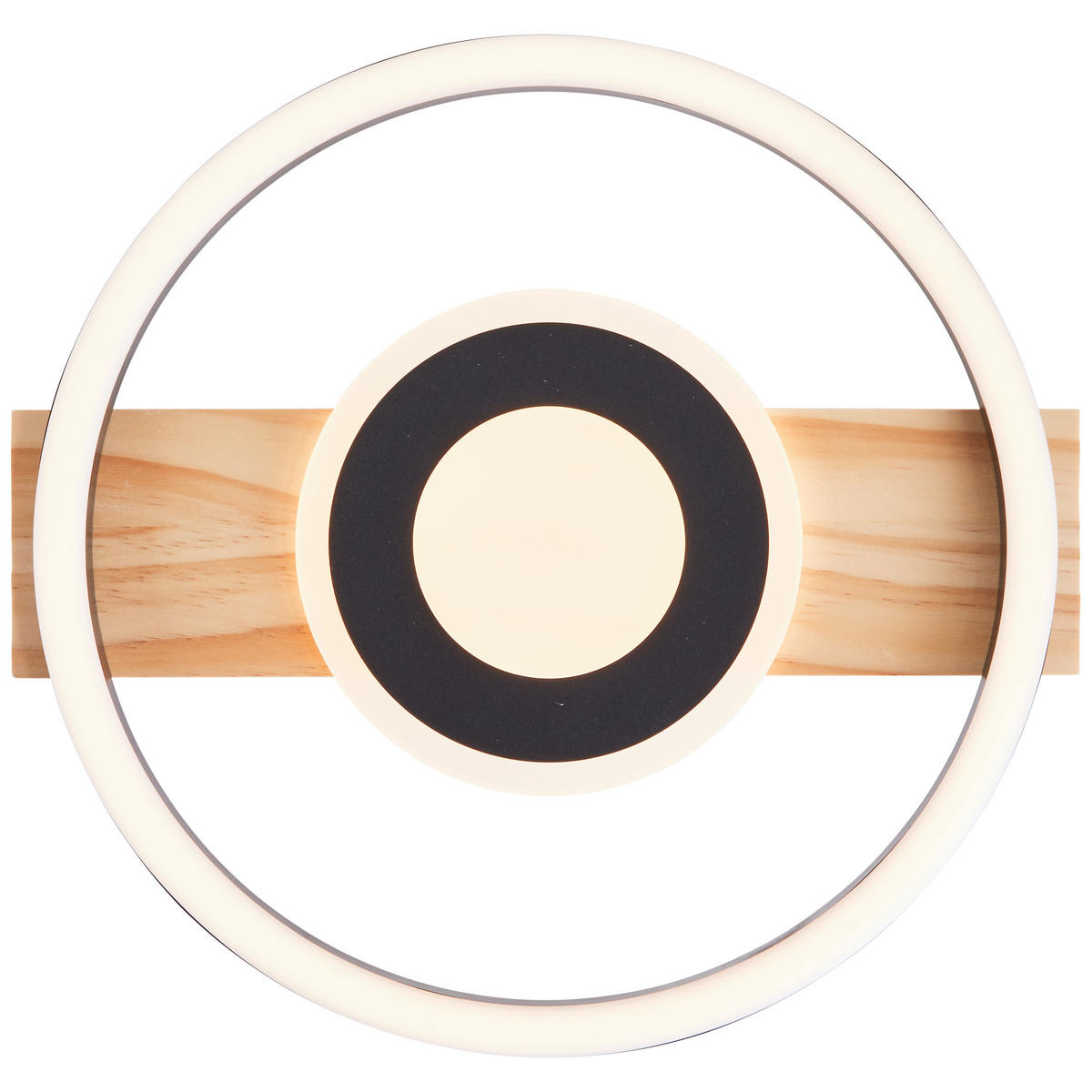 LED-DECKENLEUCHTE   - Hellbraun/Schwarz, Design, Holz/Kunststoff (5/39/37cm) - Brilliant