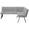 ECKBANK in Textil, Metall Grau, Schwarz  - Schwarz/Grau, Design, Textil/Metall (195/155cm) - Cantus