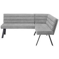 ECKBANK in Metall, Textil Grau, Schwarz  - Schwarz/Grau, Design, Textil/Metall (195/155cm) - Cantus