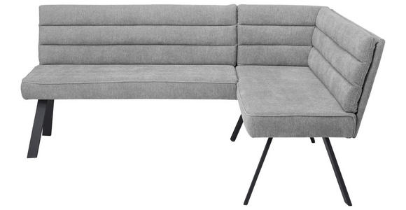 ECKBANK 195/155 cm beflockt Grau, Schwarz   - Schwarz/Grau, Design, Textil/Metall (195/155cm) - Cantus