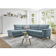 ECKSOFA Blau Mikrofaser  - Wildeiche/Blau, KONVENTIONELL, Holz/Textil (224/254cm) - Carryhome