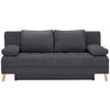 SCHLAFSOFA in Flachgewebe Dunkelgrau  - Dunkelgrau/Naturfarben, Konventionell, Holz/Textil (195/90/90cm) - Cantus