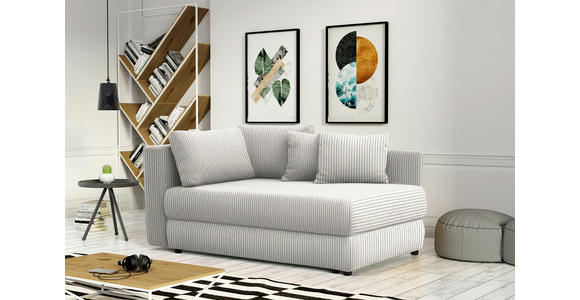 RÉCAMIERE in Cord Weiß - Schwarz/Weiß, Design, Kunststoff/Textil (171/71-88/93cm) - Cantus