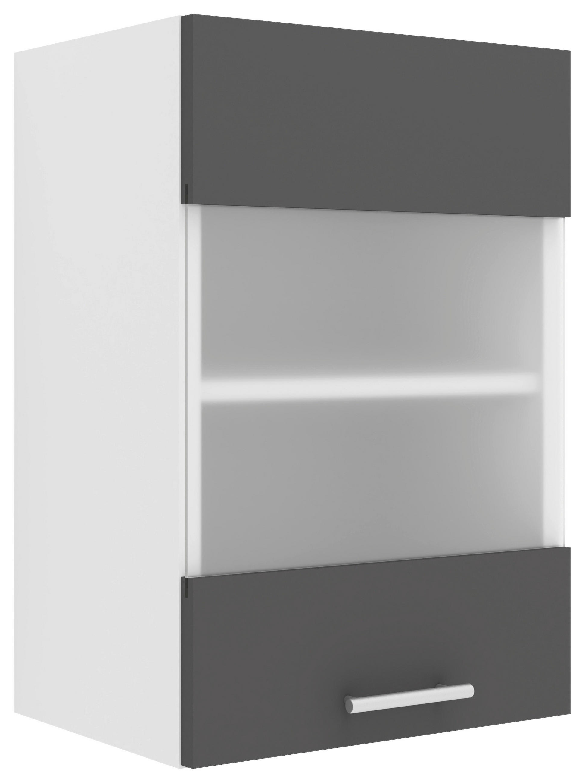 KÜCHENOBERSCHRANK 40/60/31 cm  in Anthrazit, Weiß  - Anthrazit/Alufarben, KONVENTIONELL, Glas/Holzwerkstoff (40/60/31cm) - MID.YOU