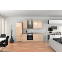 KÜCHENBLOCK 270 cm   in Kaschmir  - Kaschmir/Edelstahlfarben, MODERN, Holzwerkstoff/Metall (270cm) - FlexWell