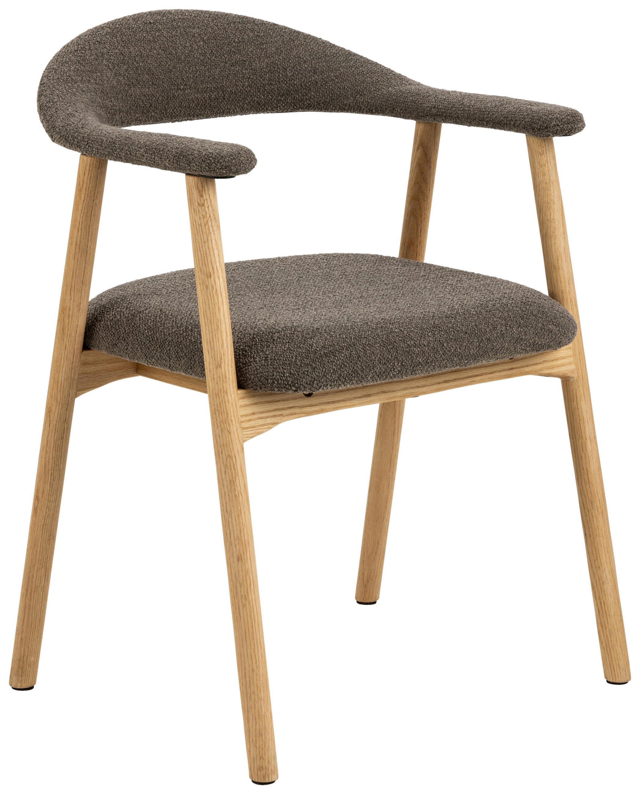 ARMLEHNSTUHL  in Bouclé  - Taupe/Eichefarben, Design, Holz/Textil (56/75,5/54cm) - MID.YOU