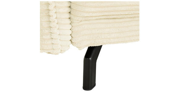 BIGSOFA in Cord Elfenbein - Elfenbein/Schwarz, Design, Textil/Metall (226/91/103cm) - Carryhome