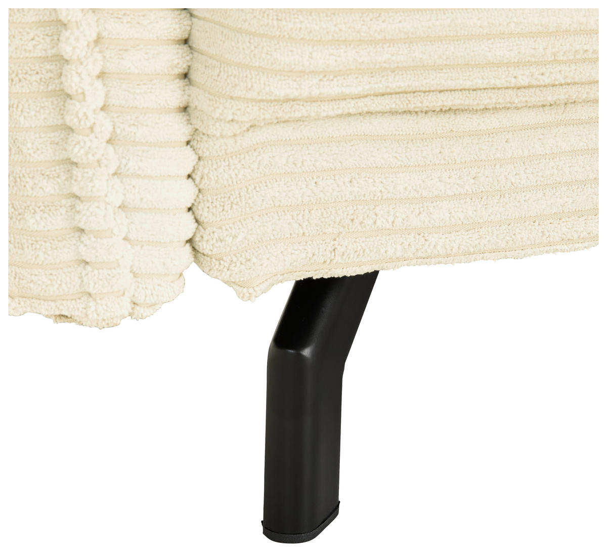 BIGSOFA in Cord Elfenbein  - Elfenbein/Schwarz, Design, Textil/Metall (226/91/103cm) - Carryhome