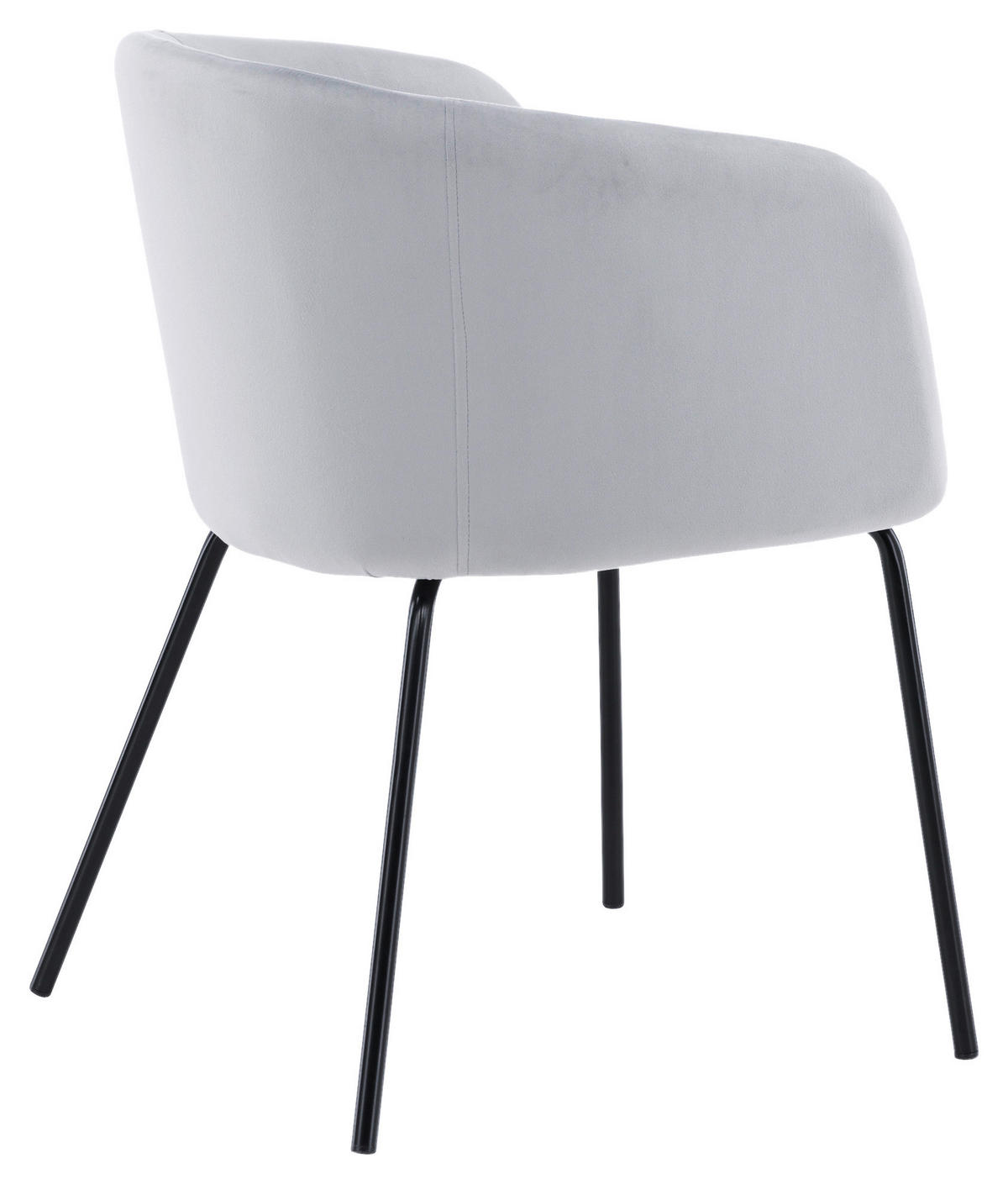STUHL  in Stahl Samt Metall, Textil  - Hellgrau/Schwarz, Design, Textil/Metall (55/78/55cm) - Livetastic