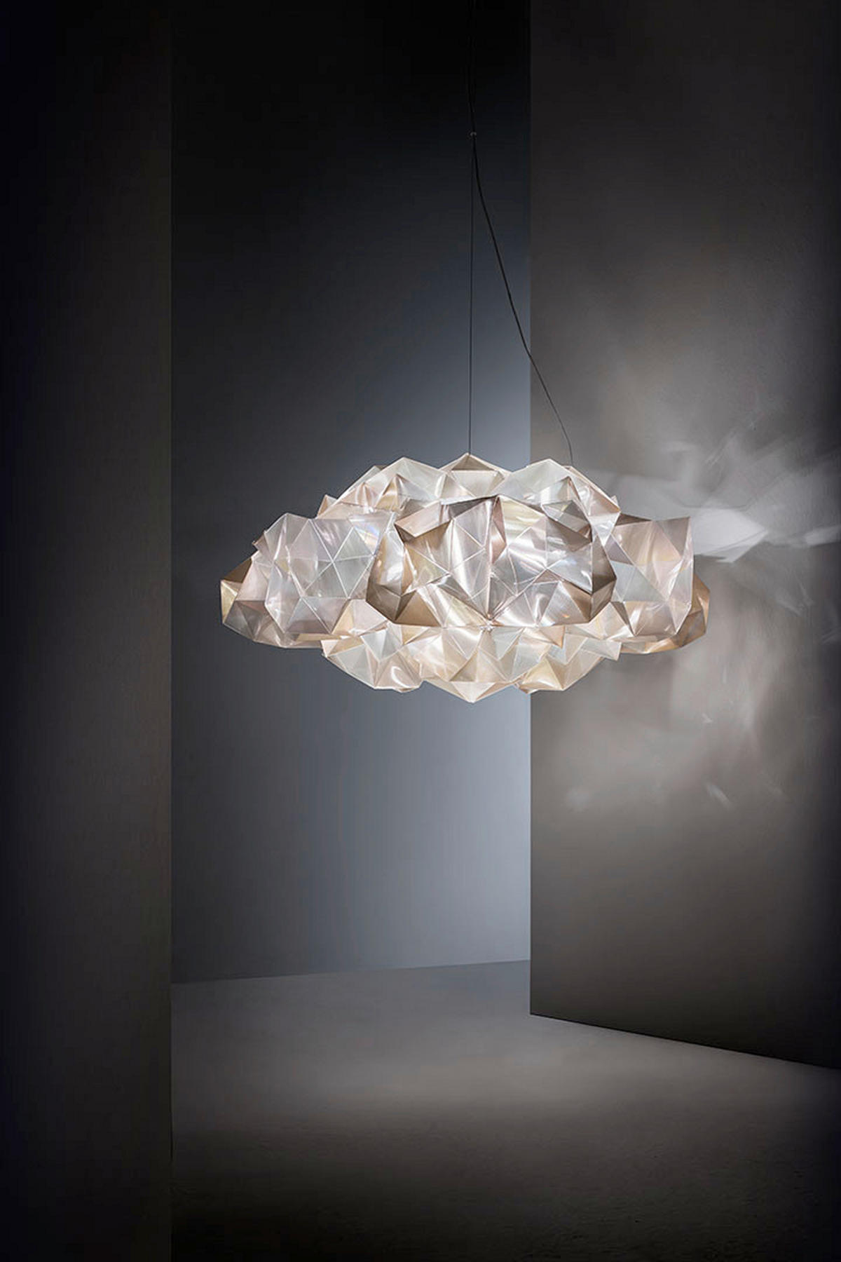 HÄNGELEUCHTE Drusa 60/60/20 cm   - Transparent/Weiß, Design, Kunststoff (60/60/20cm) - Slamp