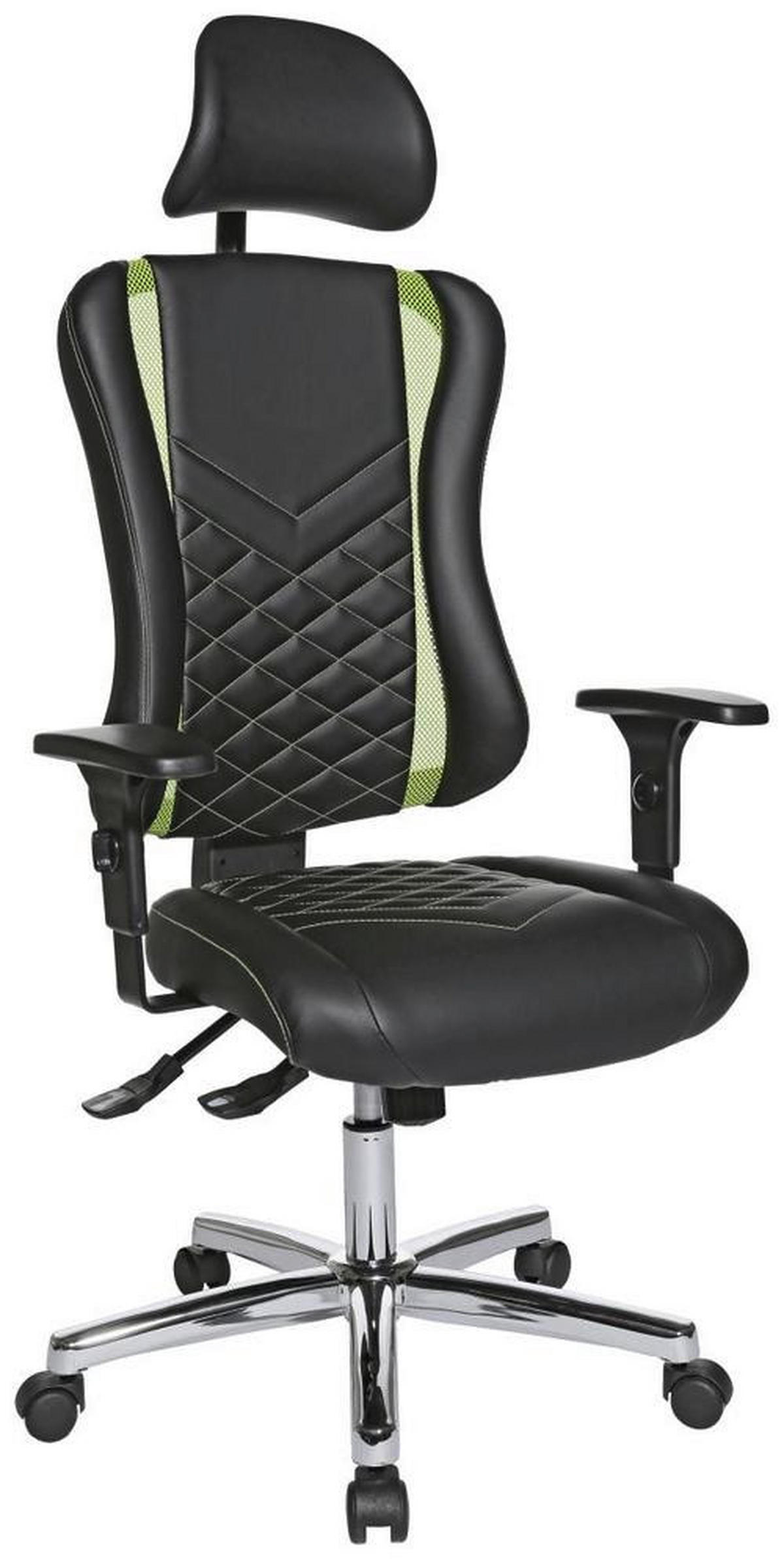 GAMINGSTUHL Grün, Schwarz Kunststoff, Textil   - Chromfarben/Schwarz, Design, Kunststoff/Textil (47,5/99-127/44cm) - Dieter Knoll