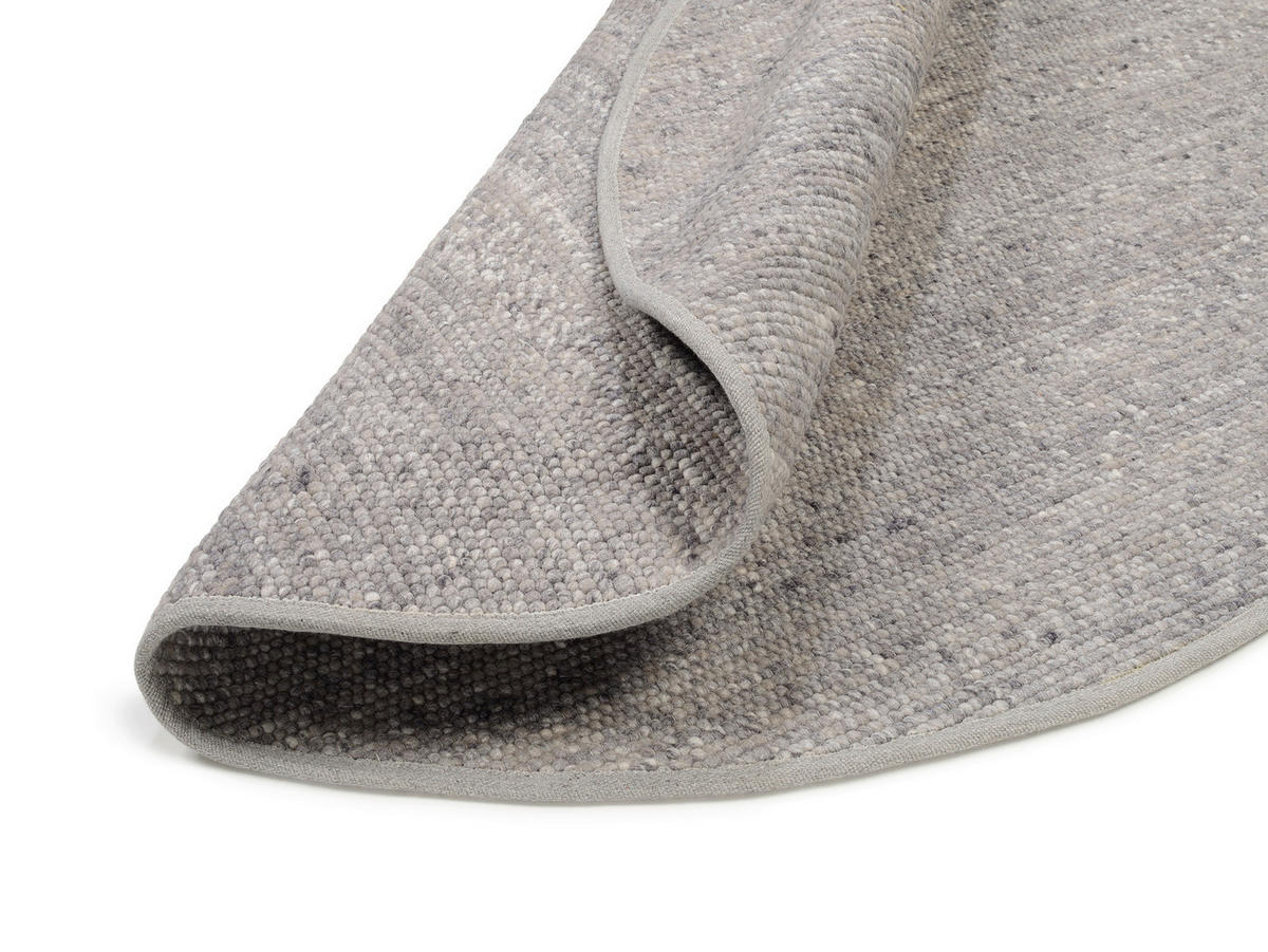 HANDWEBTEPPICH Helsinki Grau  - Grau, Basics, Textil (150/150cm) - Linea Natura
