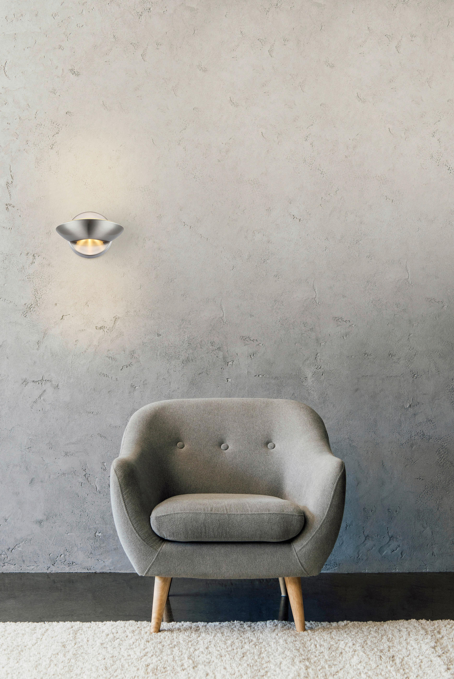 LED VÄGGLAMPA Sammy 16,5/11 cm - nickelfärgad, Design, metall/glas (16,5/11cm) - Globo