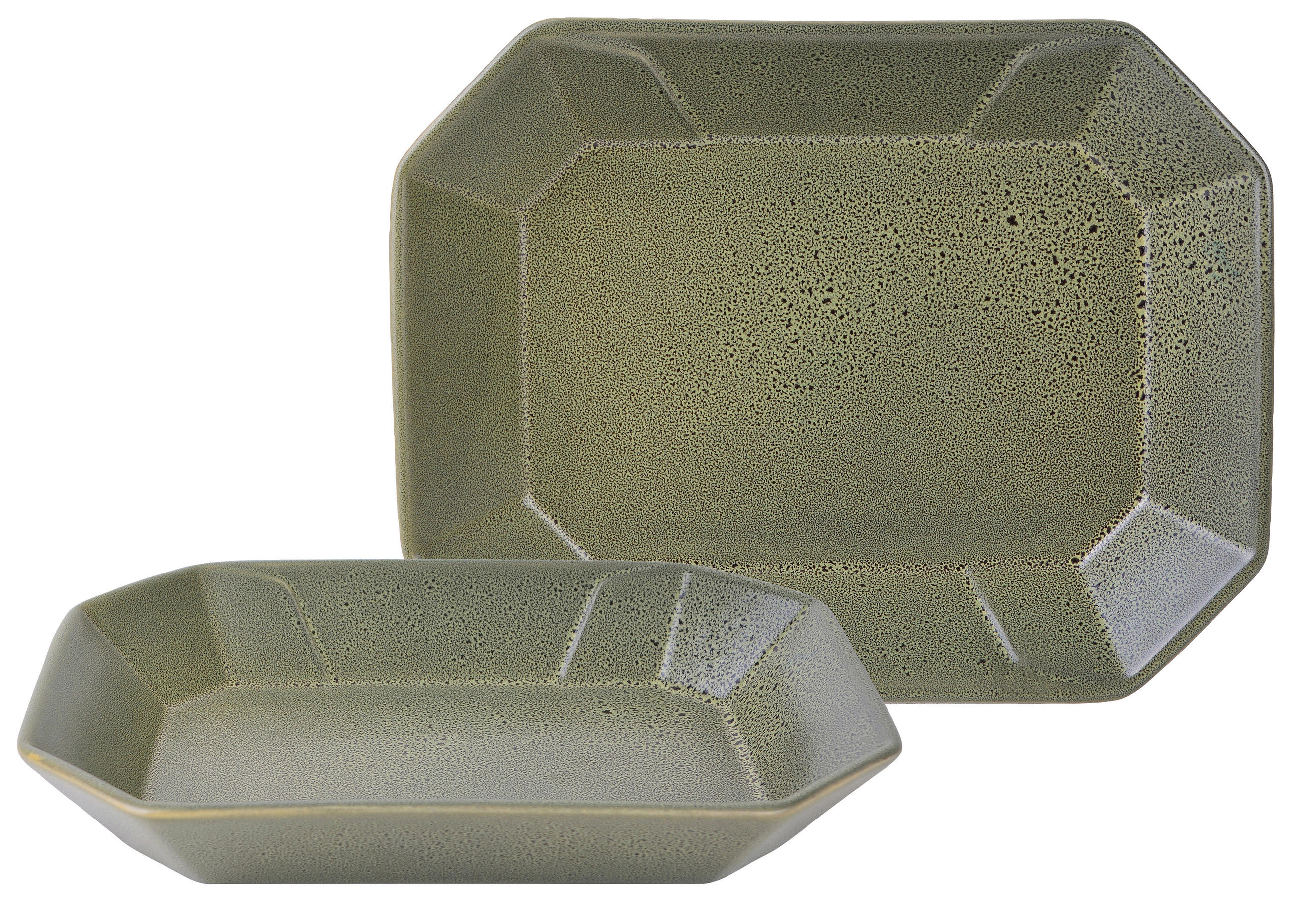 SCHÜSSELSET 2-teilig Streat Food   - Grün, Basics, Keramik (22/17cm) - Creatable