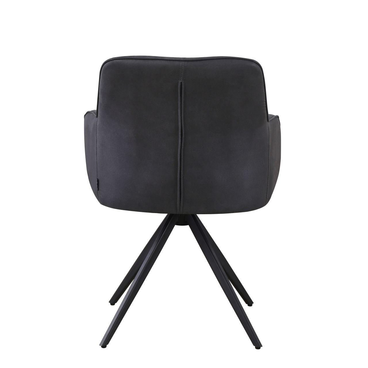 Thumbnail - Livetastic Armlehnstuhl, Schwarz, Holz, Metall, Textil, Pappel, Sperrholz, Drehkreuz, 62x83x62 cm, Sitzfläche 360° drehb...