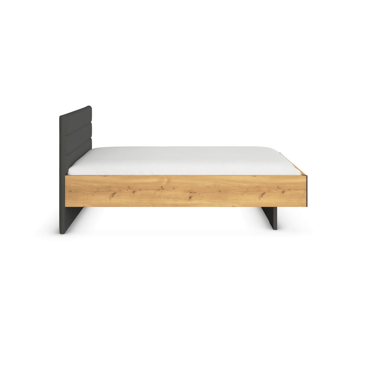 JUGENDZIMMER - Eichefarben/Graphitfarben, KONVENTIONELL, Holzwerkstoff/Textil (120/200cm) - Xora