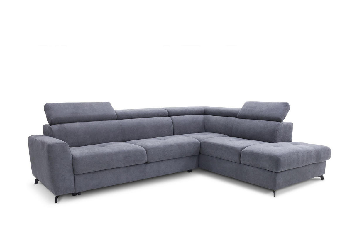 COLȚAR EXTENSIBIL lemn, material pe bază de lemn gri închis  - gri închis/negru, Design, lemn/metal (280/79/218cm) - Welnova