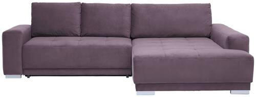 ECKSOFA inkl. Funktionen in Flachgewebe Rotbraun  - Rotbraun/Silberfarben, Design, Holz/Textil (293/195cm) - Cantus
