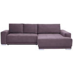 ECKSOFA inkl. Funktionen in Flachgewebe Rotbraun  - Rotbraun/Silberfarben, Design, Holz/Textil (293/195cm) - Cantus