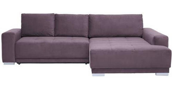 ECKSOFA inkl. Funktionen in Flachgewebe Rotbraun  - Rotbraun/Silberfarben, Design, Holz/Textil (293/195cm) - Cantus