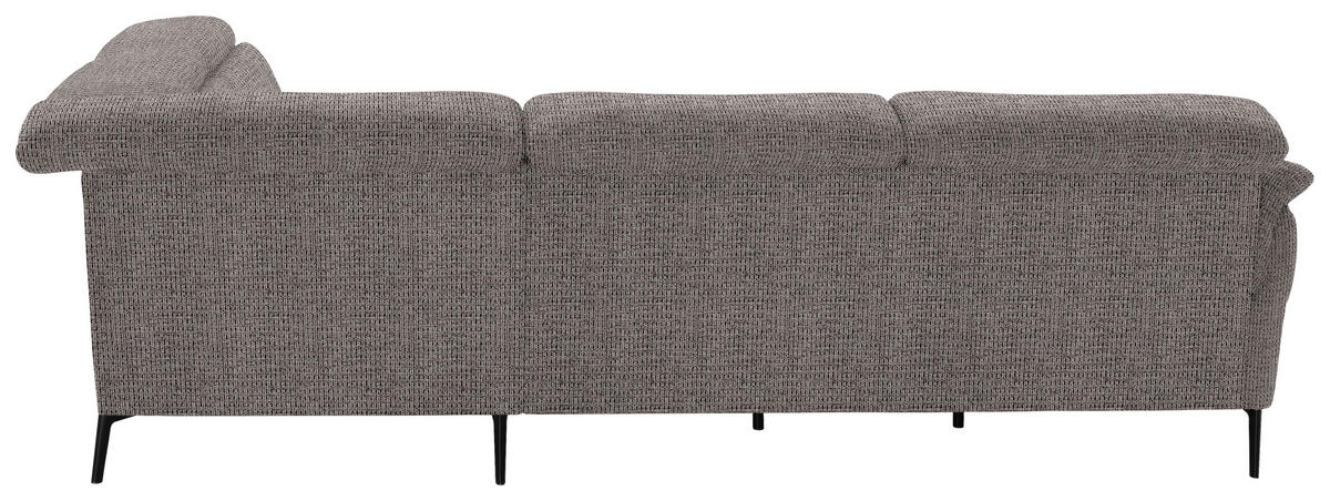 ECKSOFA in Struktur Dunkelgrau  - Dunkelgrau/Schwarz, Modern, Textil/Metall (275/235cm) - Cantus