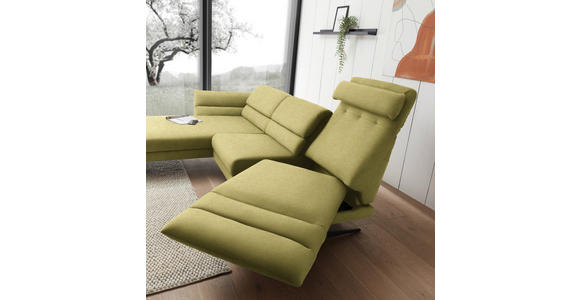 ECKSOFA Hellgrün Flachgewebe  - Schwarz/Hellgrün, Design, Textil/Metall (176-217/279-327cm) - Dieter Knoll