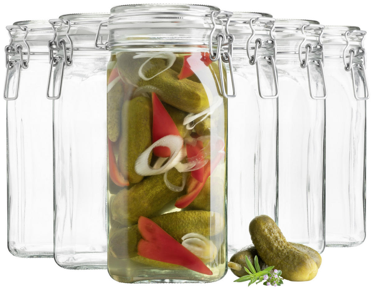 EINMACHGLAS-SET  - Transparent, Basics, Glas (1450ml) - Mäser