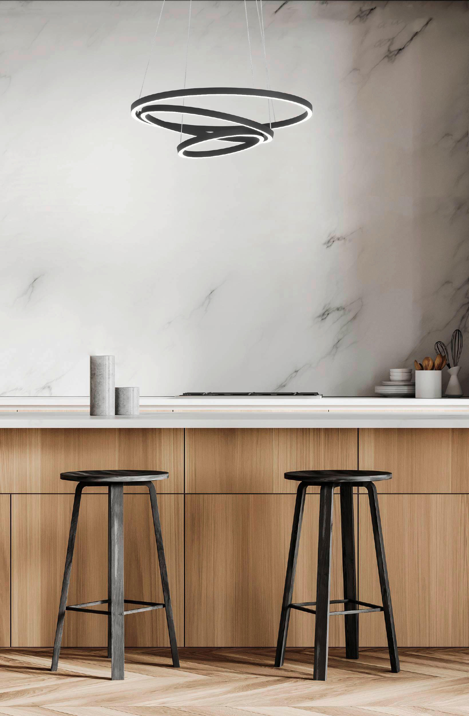 HÄNGELEUCHTE Lobinero-Z 58/110 cm   - Schwarz/Weiß, Design, Kunststoff/Metall (58/110cm) - Eglo