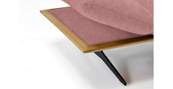 ECKSOFA in Flachgewebe Altrosa 314/159 cm - Schwarz/Altrosa, Design, Holz/Textil (314/159cm) - Dieter Knoll