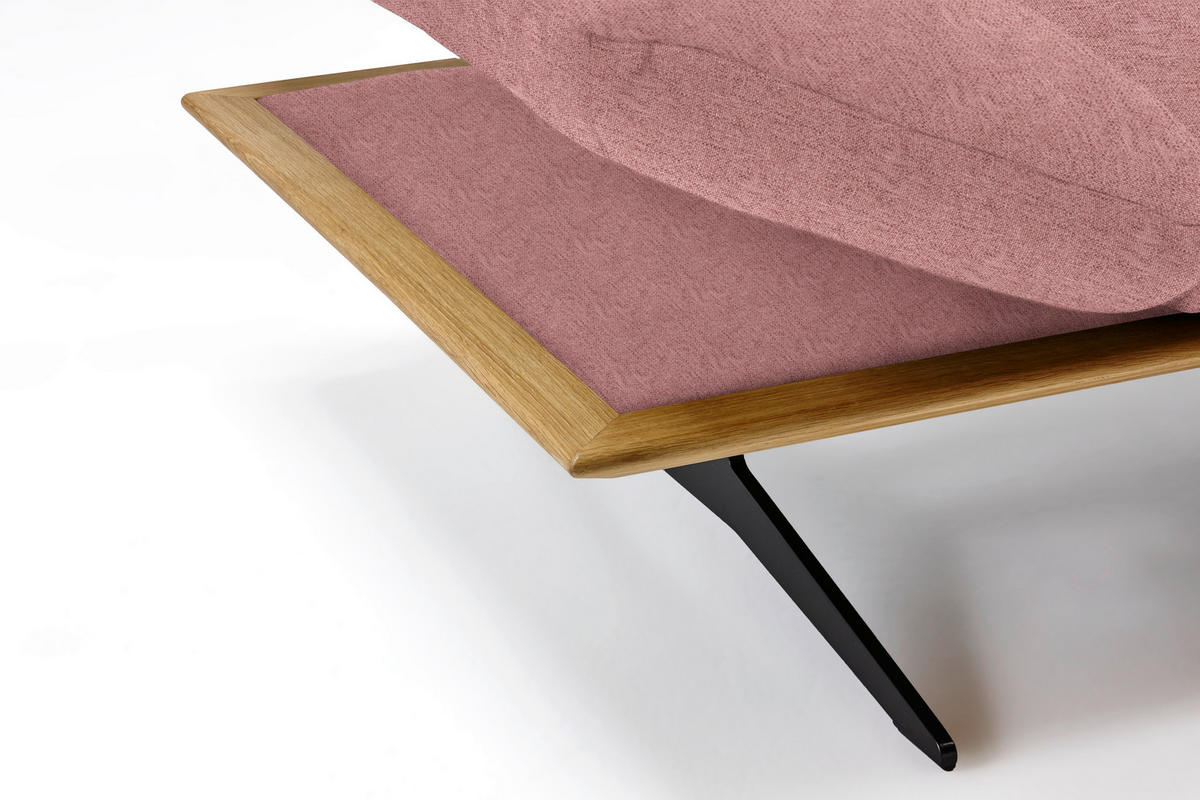 ECKSOFA in Flachgewebe Altrosa  - Schwarz/Altrosa, Design, Holz/Textil (314/159cm) - Dieter Knoll