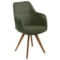 ARMLEHNSTUHL  in Chenille  - Grün, Design, Holz/Textil (57/85,5/65cm) - Voleo