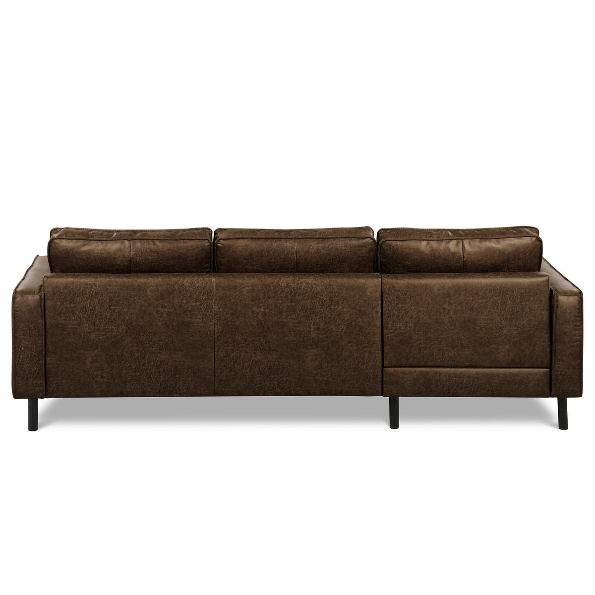 ECKSOFA Dunkelbraun Echtleder Lederlook Rücken echt  - Dunkelbraun, Design, Leder/Textil (166/238cm) - Livetastic