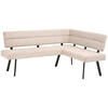 ECKBANK Metall, Textil Beige  - Beige/Schwarz, Konventionell, Textil/Metall (190/150cm) - MID.YOU