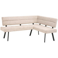 ECKBANK 190/150 cm Webstoff Beige   - Beige/Schwarz, KONVENTIONELL, Textil/Metall (190/150cm) - MID.YOU