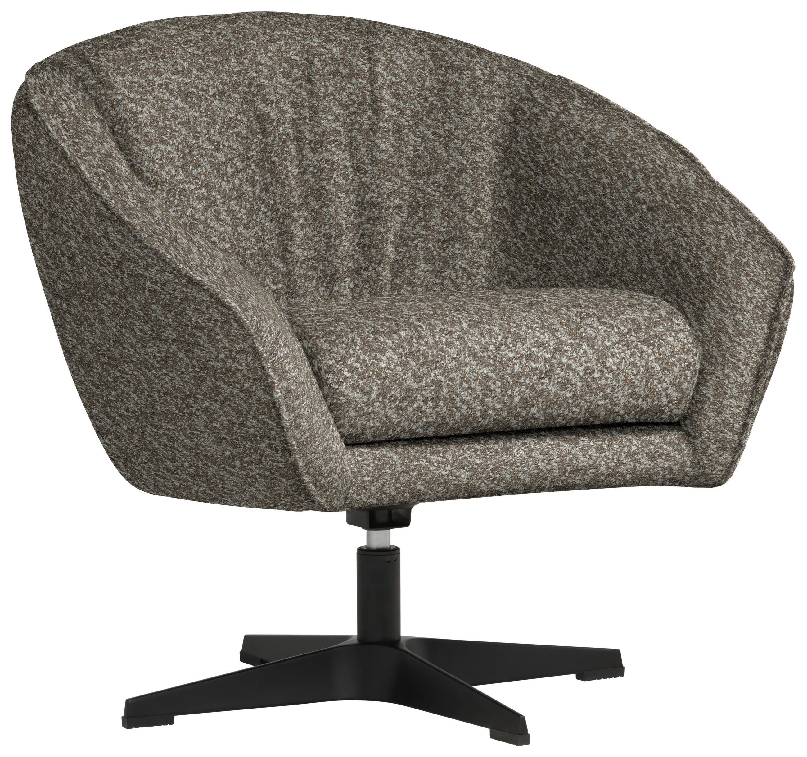 SESSEL in Bouclé Graubraun  - Graubraun/Schwarz, Design, Textil/Metall (80/78/80cm) - Stylife