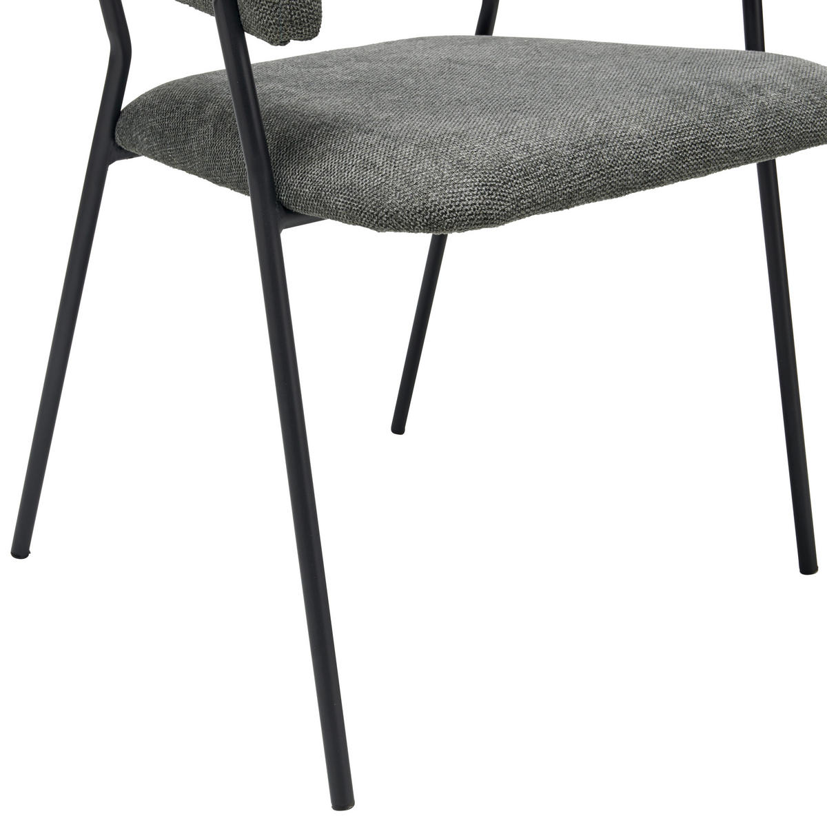 ARMLEHNSTUHL  in Eisen Webstoff  - Schwarz/Grau, LIFESTYLE, Textil/Metall (57/77/58cm) - MID.YOU