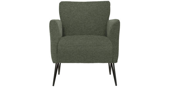 SESSEL in Chenille, Mikrofaser Grün - Schwarz/Grün, Design, Textil/Metall (68/78/76cm) - Johann Jakob