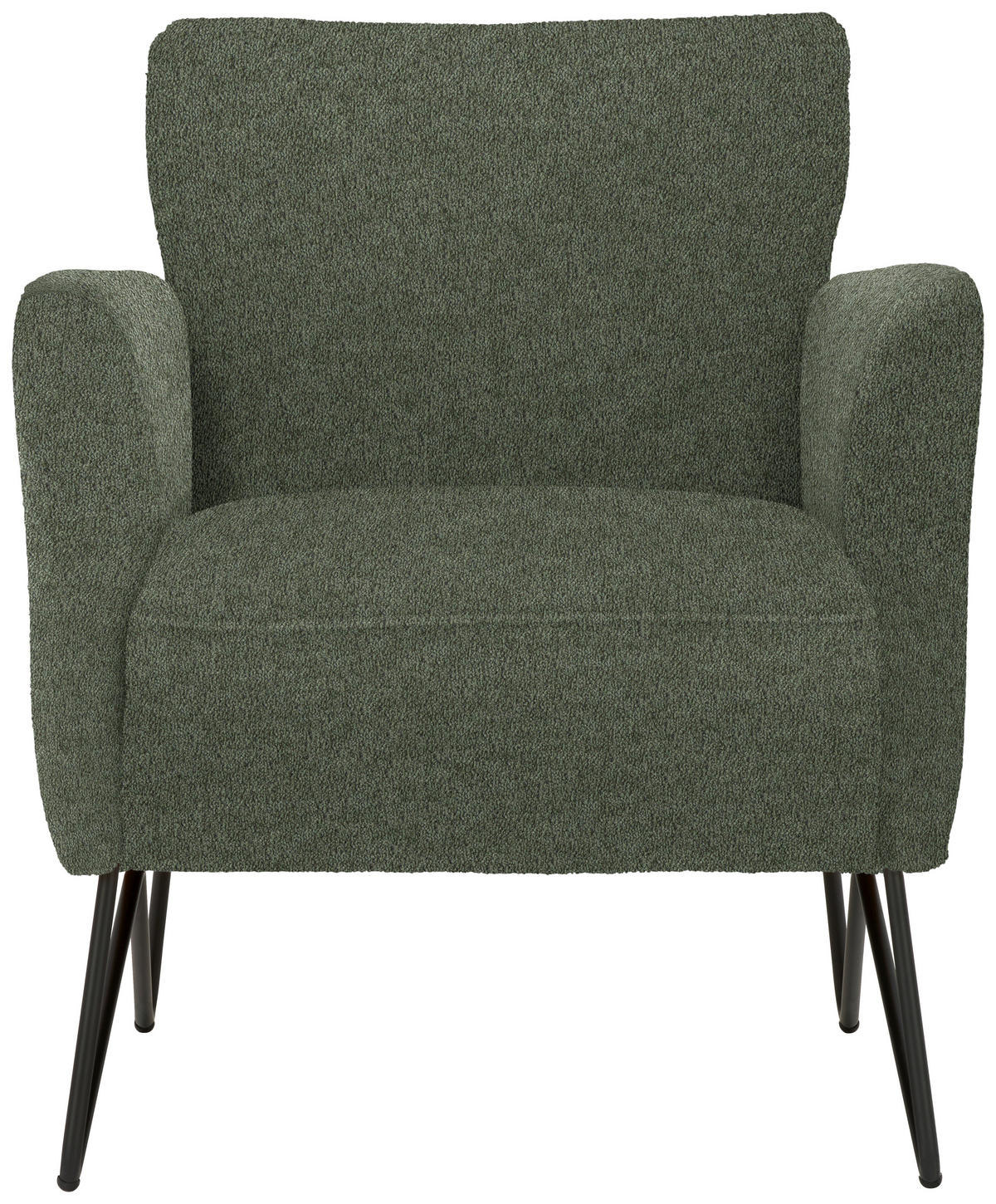 SESSEL in Chenille, Mikrofaser Grün  - Schwarz/Grün, Design, Textil/Metall (68/78/76cm) - Johann Jakob