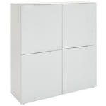 HIGHBOARD  in 110/117/40,5 cm  - Weiß Hochglanz/Alufarben, Design, Glas/Holzwerkstoff (110/117/40,5cm) - Voleo