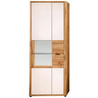 VITRINE  in Weiß, Eiche Wotan  - Anthrazit/Eiche Wotan, MODERN, Glas/Holzwerkstoff (80/204/39cm) - Xora