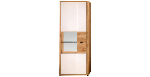 VITRINE  in Weiß, Eiche Wotan  - Anthrazit/Eiche Wotan, MODERN, Glas/Holzwerkstoff (80/204/39cm) - Xora