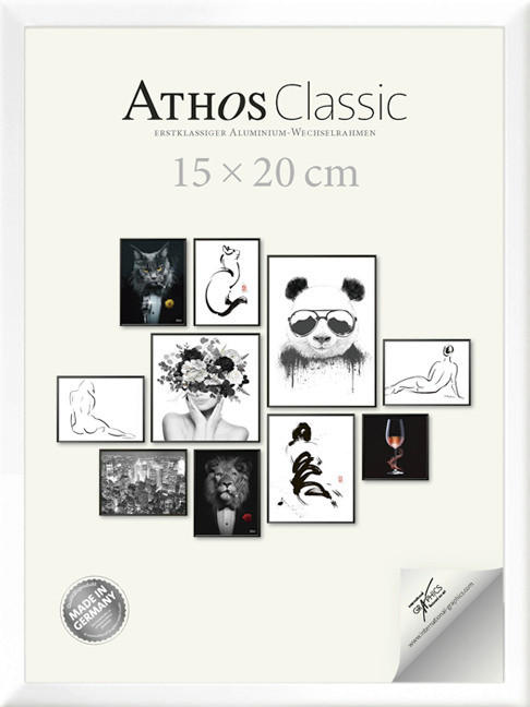 XXXLutz Bilderrahmen Athos Classic+ Weiß Hochglanz 15x20x1.8 cm
