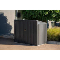 MÜLLTONNENBOX - Dunkelgrau, Basics, Metall (172/131/100cm) - Ambia Garden