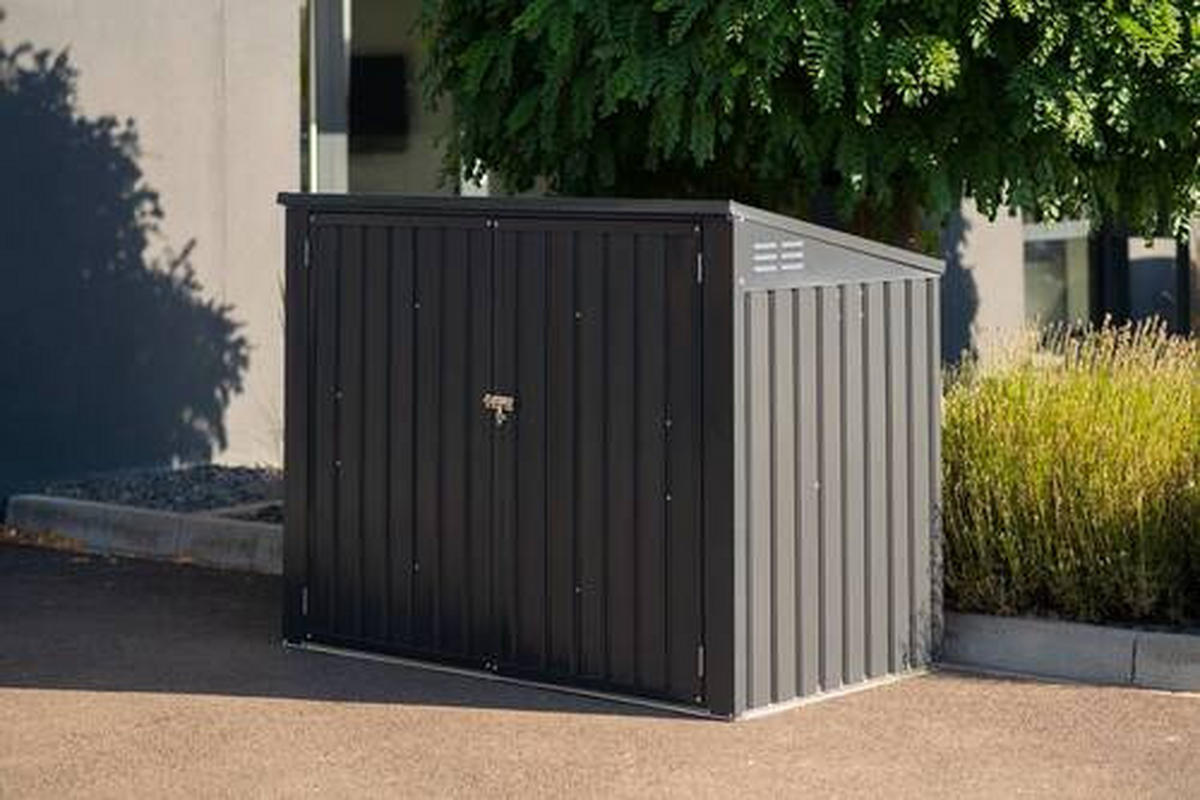 MÜLLTONNENBOX - Dunkelgrau, Basics, Metall (172/131/100cm) - Ambia Garden