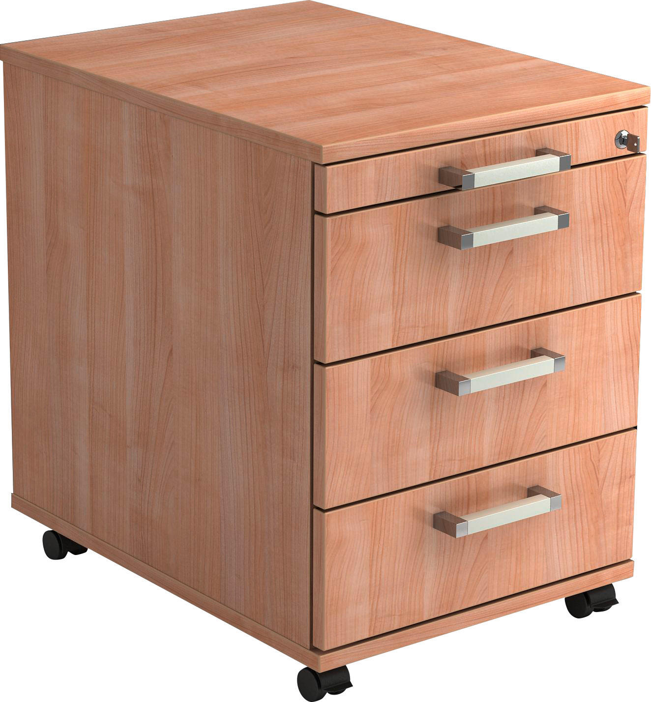 ROLLCONTAINER Nussbaumfarben  - Nussbaumfarben/Alufarben, KONVENTIONELL, Holzwerkstoff/Kunststoff (42,8/59/56cm) - Venda