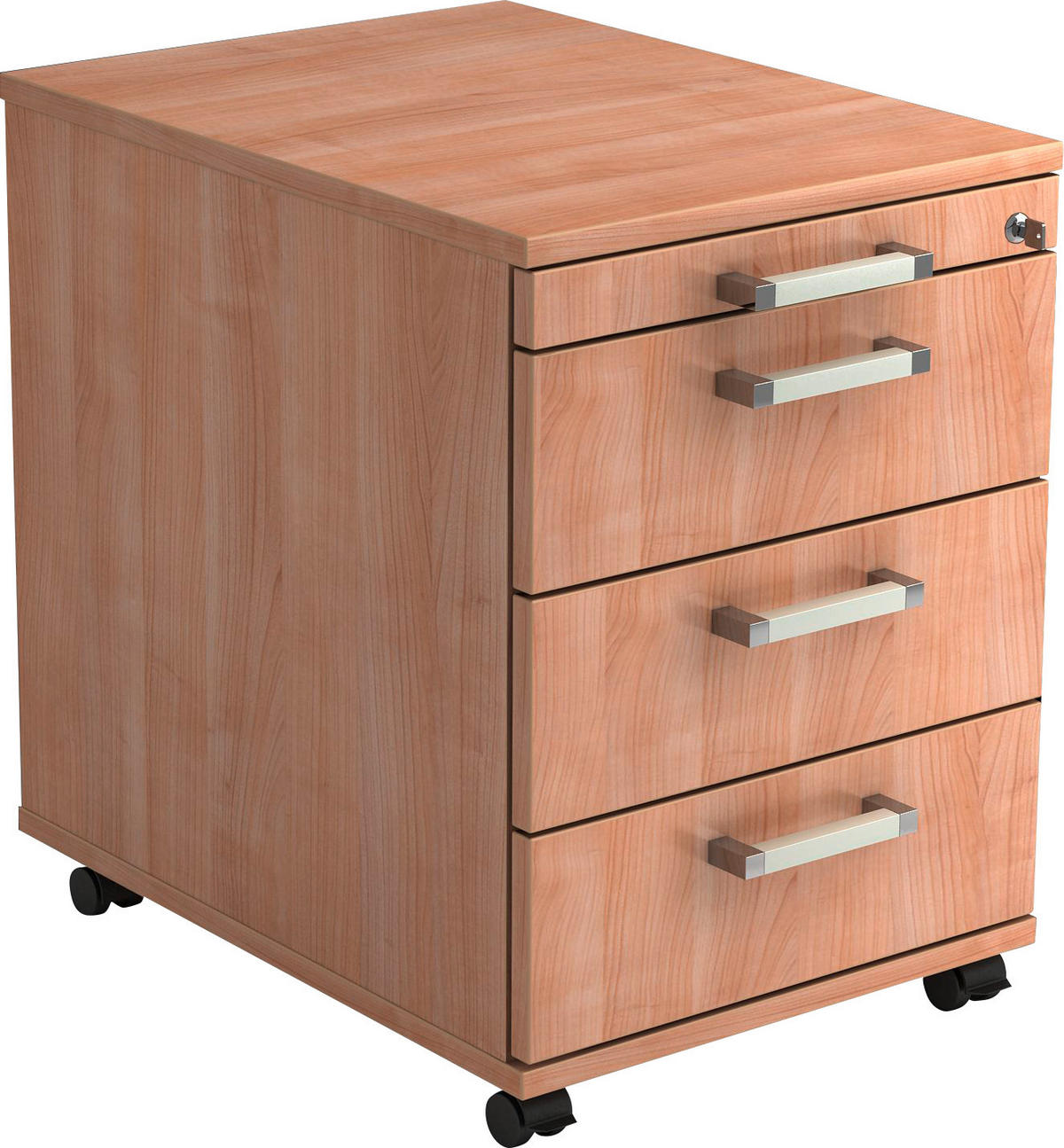 ROLLCONTAINER Nussbaumfarben  - Nussbaumfarben/Alufarben, KONVENTIONELL, Holzwerkstoff/Kunststoff (42,8/59/56cm) - Venda